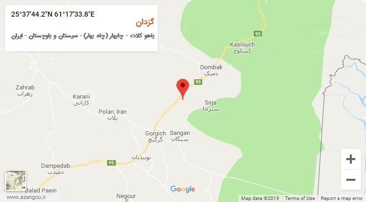 روستای گزدان بر روی نقشه