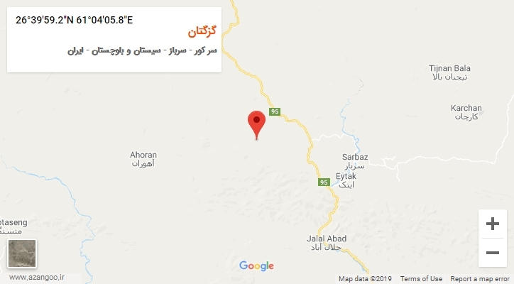 روستای گزگتان بر روی نقشه