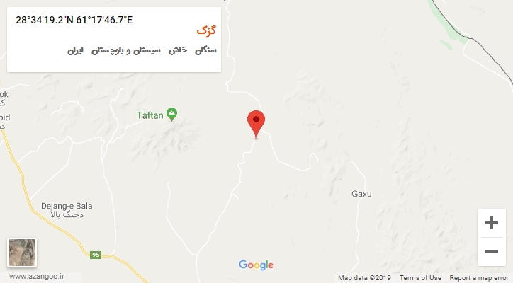 روستای گزک بر روی نقشه