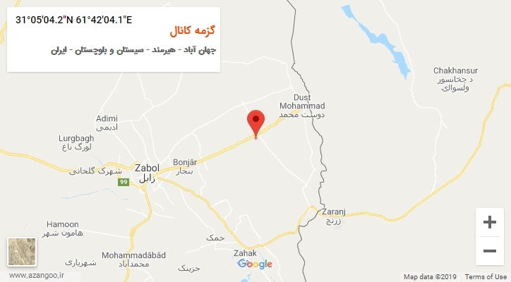 روستای گزمه کانال بر روی نقشه