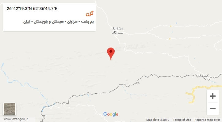 روستای گزن بر روی نقشه
