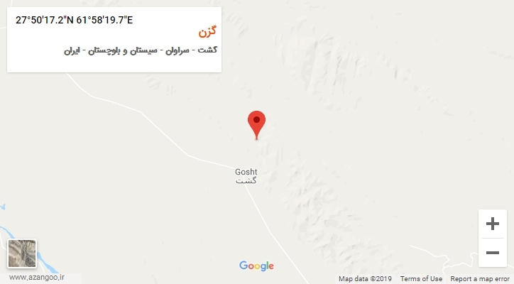 روستای گزن بر روی نقشه