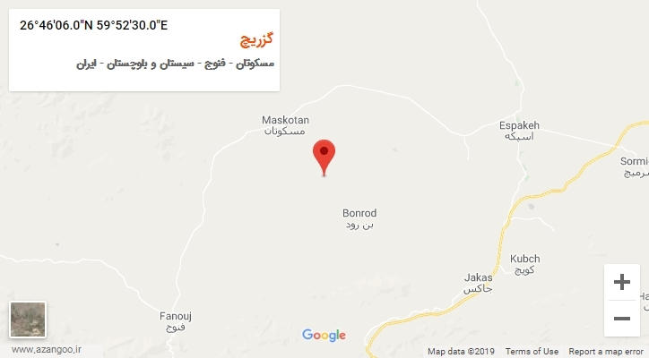 روستای گزریچ بر روی نقشه