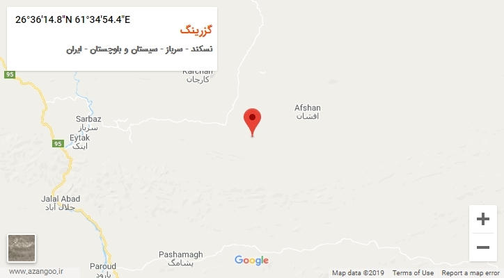 روستای گزرینگ بر روی نقشه