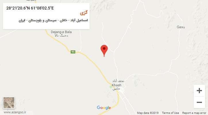 روستای گزی بر روی نقشه