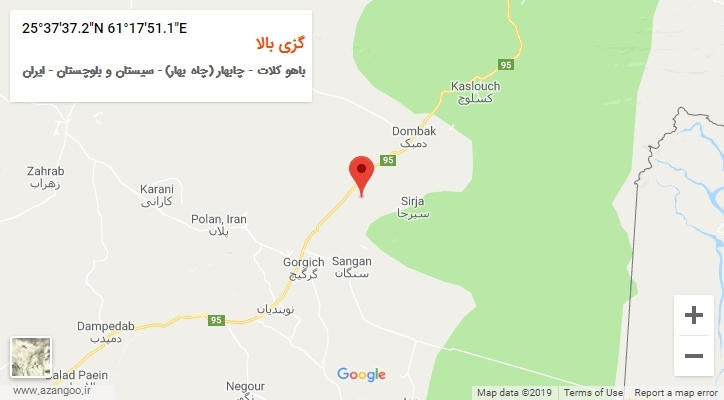 روستای گزی بالا بر روی نقشه
