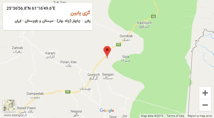 روستای گزی پایین بر روی نقشه