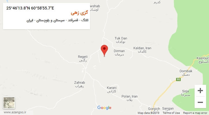 روستای گزی زهی بر روی نقشه