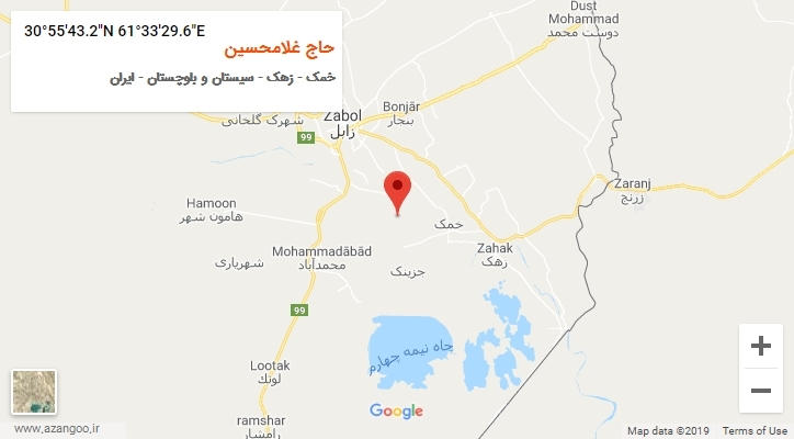 روستای حاج غلامحسین بر روی نقشه