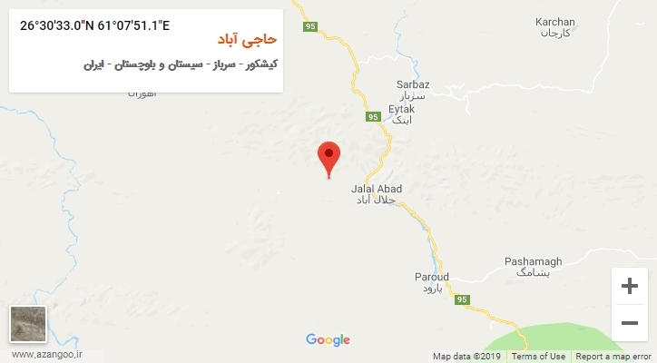 روستای حاجی آباد بر روی نقشه