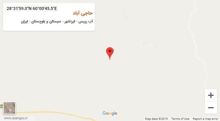 روستای حاجی آباد بر روی نقشه