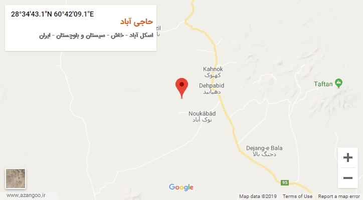 روستای حاجی آباد بر روی نقشه