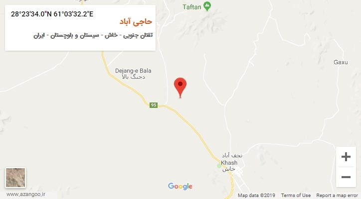 روستای حاجی آباد بر روی نقشه