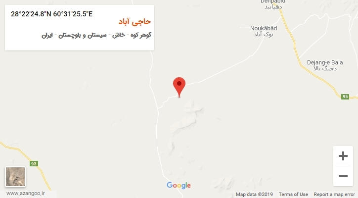 روستای حاجی آباد بر روی نقشه