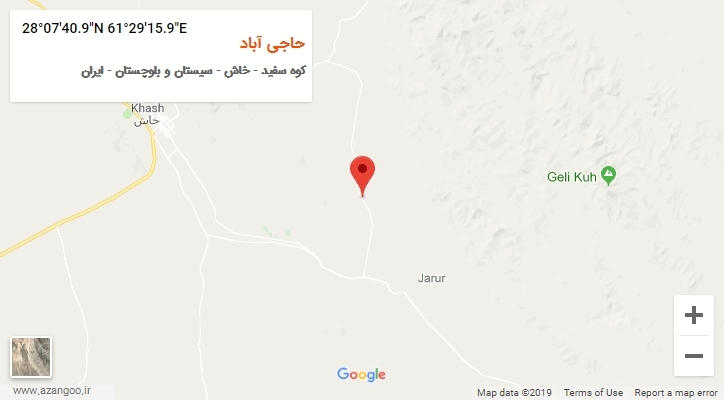روستای حاجی آباد بر روی نقشه