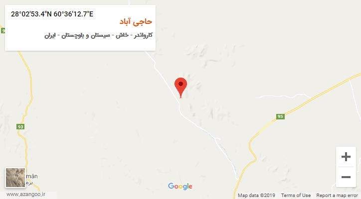 روستای حاجی آباد بر روی نقشه