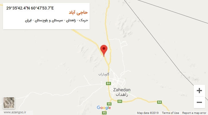 روستای حاجی آباد بر روی نقشه