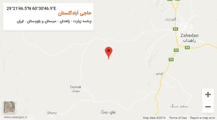 روستای حاجی آبادگلستان بر روی نقشه