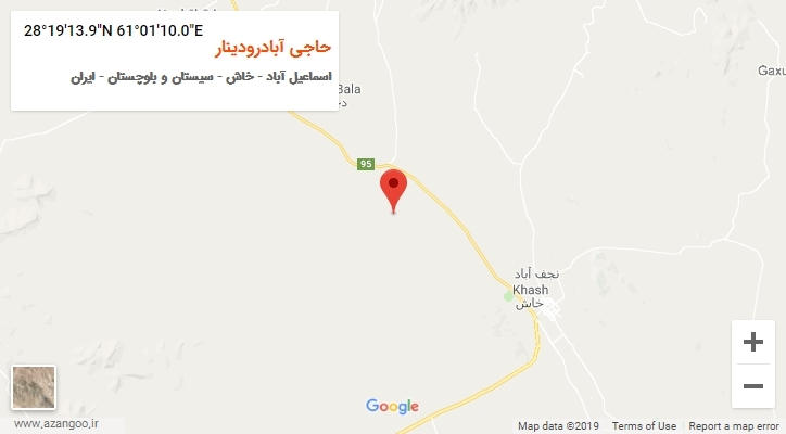 روستای حاجی آبادرودینار بر روی نقشه