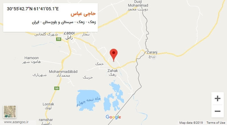 روستای حاجی عباس بر روی نقشه