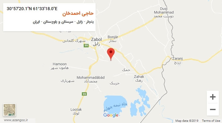روستای حاجی احمدخان بر روی نقشه