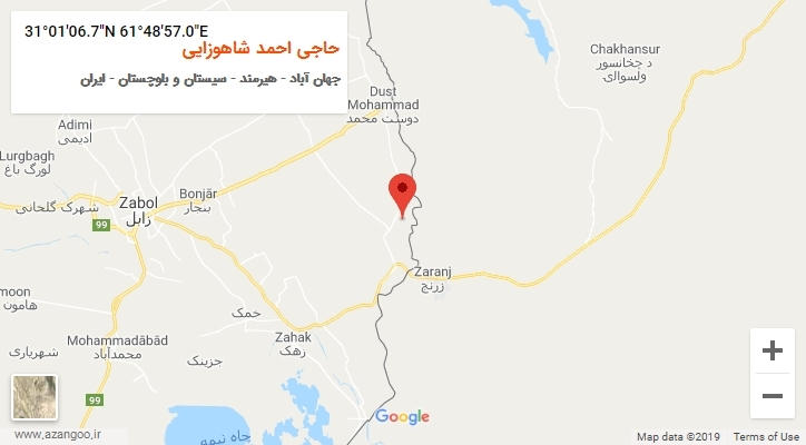 روستای حاجی احمد شاهوزایی بر روی نقشه