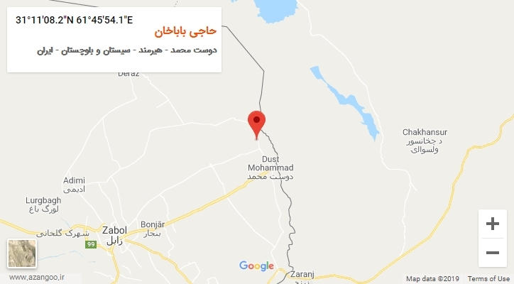 روستای حاجی باباخان بر روی نقشه