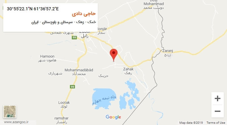 روستای حاجی دادی بر روی نقشه