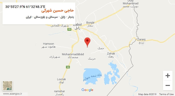 روستای حاجی حسین شهرکی بر روی نقشه