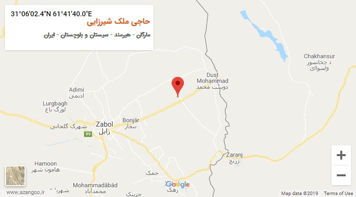 روستای حاجی ملک شیرزایی بر روی نقشه
