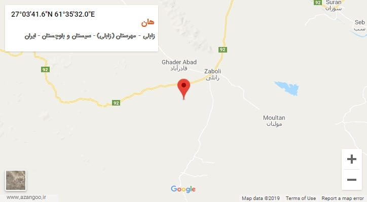 روستای هان بر روی نقشه