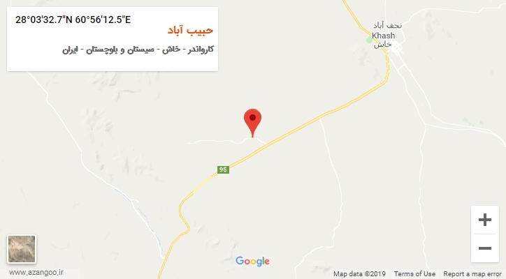 روستای حبیب آباد بر روی نقشه