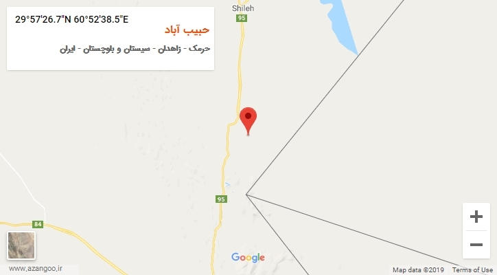 روستای حبیب آباد بر روی نقشه