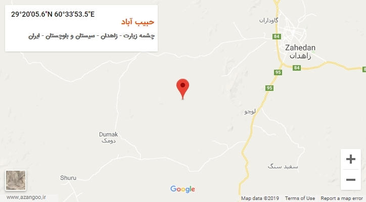 روستای حبیب آباد بر روی نقشه
