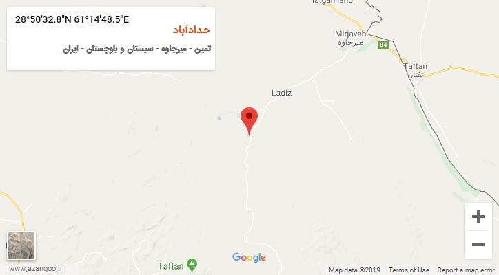 روستای حدادآباد بر روی نقشه