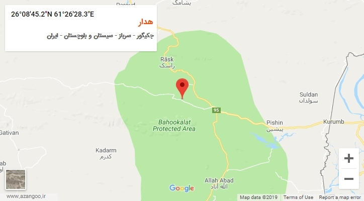 روستای هدار بر روی نقشه
