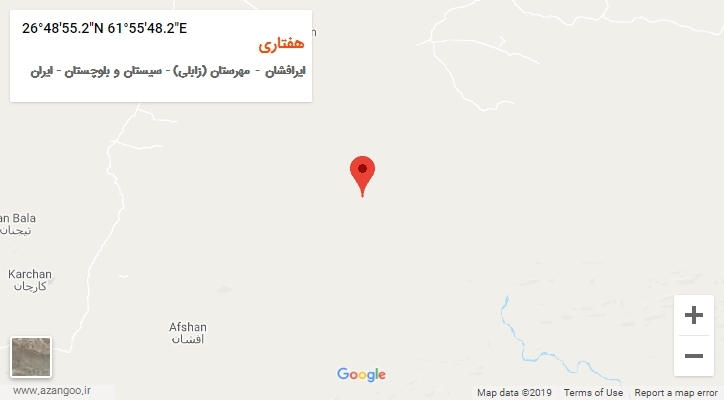 روستای هفتاری بر روی نقشه