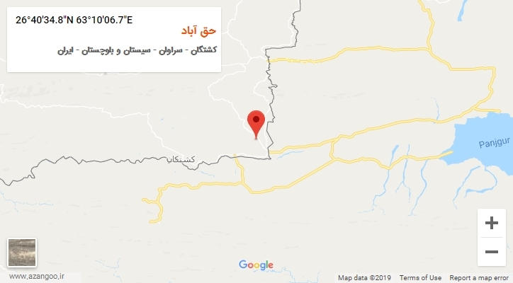 روستای حق آباد بر روی نقشه