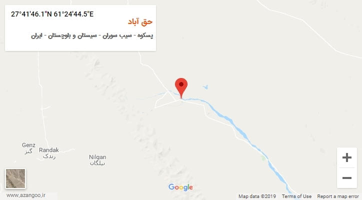 روستای حق آباد بر روی نقشه