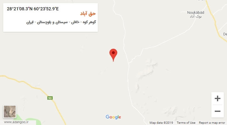 روستای حق آباد بر روی نقشه