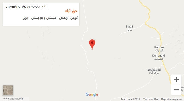 روستای حق آباد بر روی نقشه