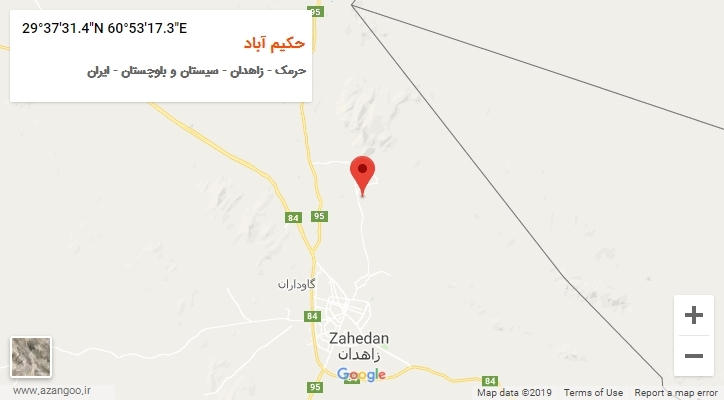 روستای حکیم آباد بر روی نقشه