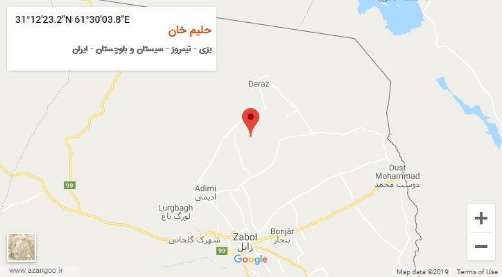 روستای حلیم خان بر روی نقشه