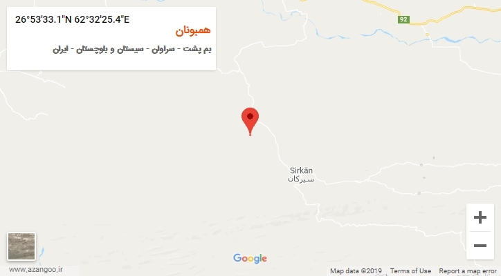 روستای همبونان بر روی نقشه