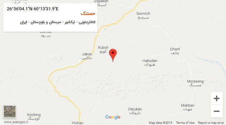 روستای حمنتک بر روی نقشه