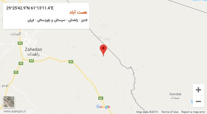 روستای همت آباد بر روی نقشه