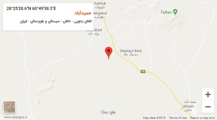 روستای حمیدآباد بر روی نقشه