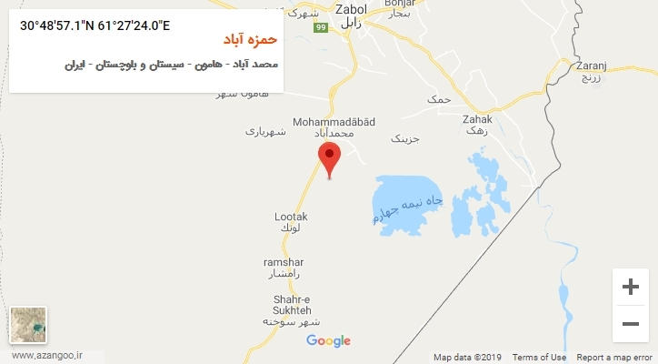روستای حمزه آباد بر روی نقشه