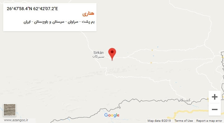 روستای هناری بر روی نقشه