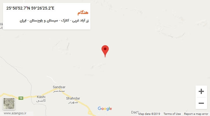 روستای هنگام بر روی نقشه